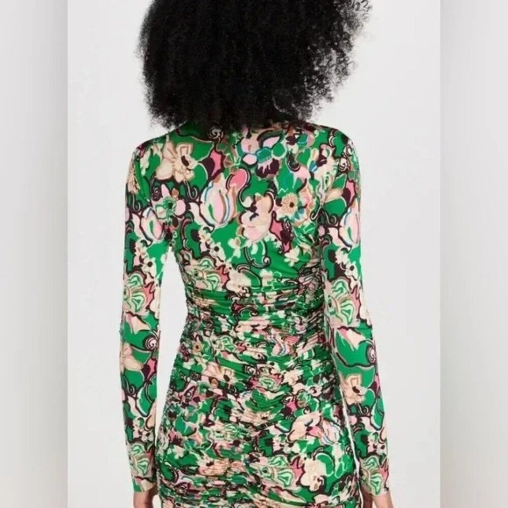 NWT A.L.C. Kiki Floral Ruched Mini Dress Size XS Stretch Bodycon - Picture 3 of 7